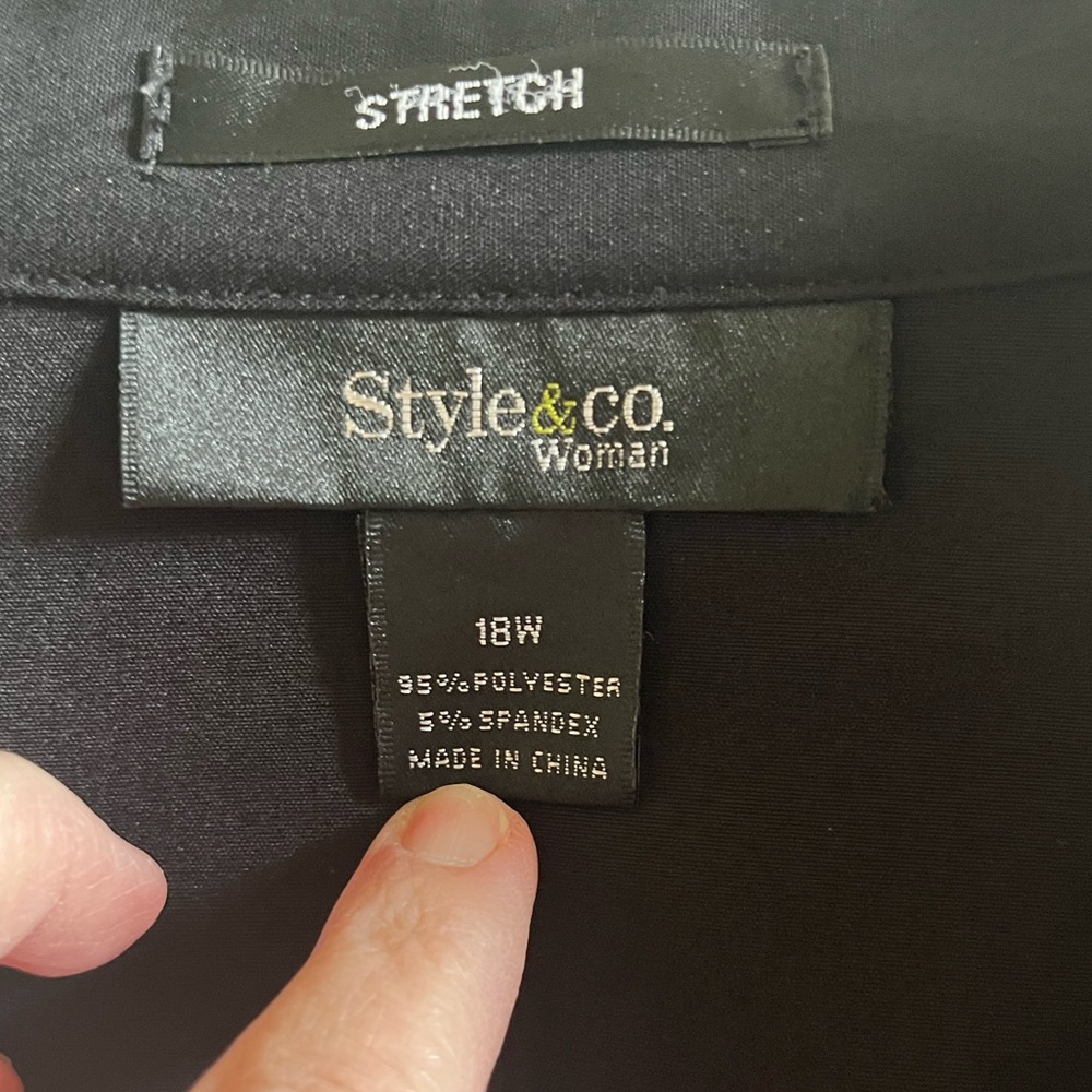 Style & Co. Black Blouse, Size 18W - Picture 5 of 7